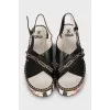Striped platform sandals
