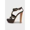 Textile sandals in military print