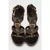 Textile sandals in military print
