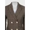 Double-breasted checkered jacket