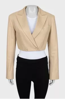 Cropped jacket in beige