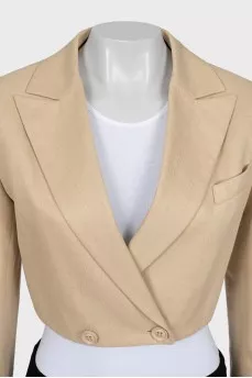 Cropped jacket in beige