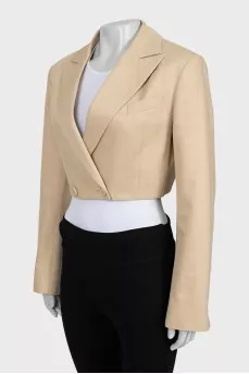 Cropped jacket in beige