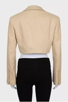 Cropped jacket in beige