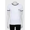 White T-shirt with branded embroidery
