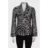 Fitted jacket with geometric print