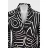 Fitted jacket with geometric print