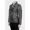 Fitted jacket with geometric print