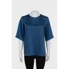 Straight blouse with short sleeves