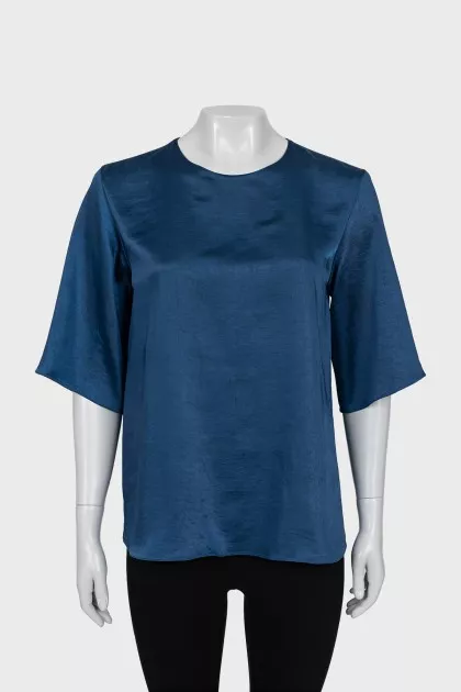 Straight blouse with short sleeves