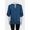 Straight blouse with short sleeves