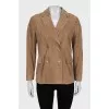 Suede jacket with silk lining