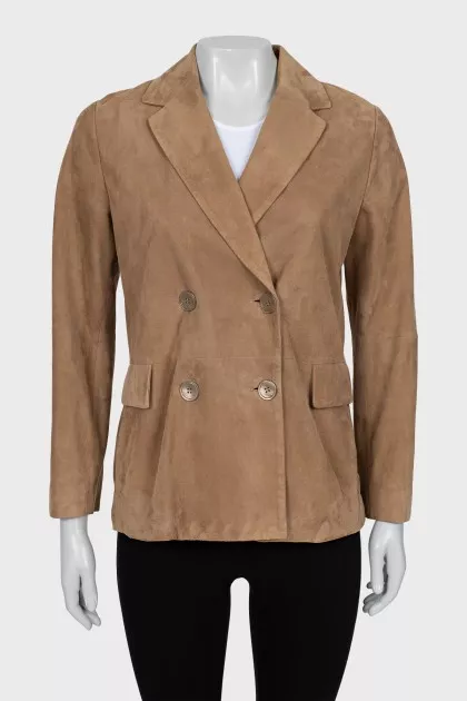 Suede jacket with silk lining