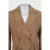 Suede jacket with silk lining