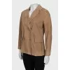 Suede jacket with silk lining