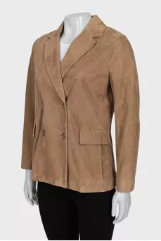 Suede jacket with silk lining