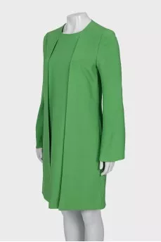 Платье из шелка зеленого цвета
