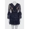 Lace dress with transparent top