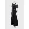 Snap button dress with silk slip