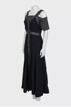 Snap button dress with silk slip