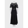 Snap button dress with silk slip
