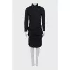 Dress with two zippers and draping
