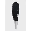 Dress with two zippers and draping
