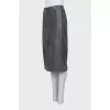 Straight cut leather skirt