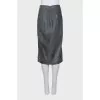 Straight cut leather skirt
