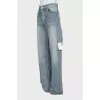 Wide-leg distressed jeans