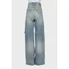 Wide-leg distressed jeans