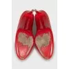 Patent leather round toe shoes