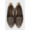 Pointed toe leather loafers