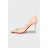 Leather pointed toe pumps