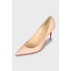 Leather pointed toe pumps
