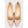 Leather pointed toe pumps