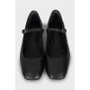 Leather square toe ballet flats