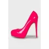 Pink patent leather shoes