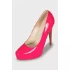 Pink patent leather shoes