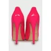 Pink patent leather shoes