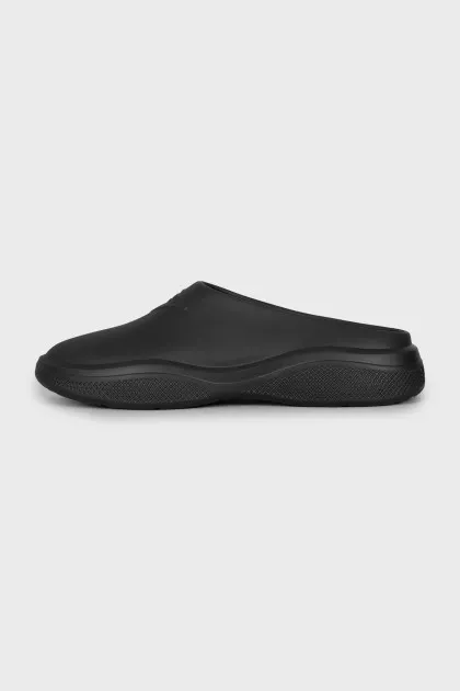 Black rubber clogs