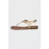 Gold leather sandals