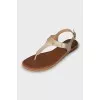 Gold leather sandals