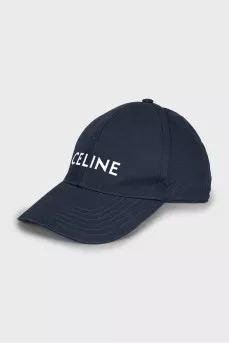 Blue cap with brand logo