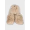 Fur set of hat and mittens