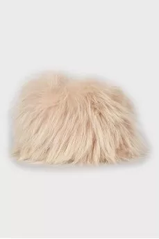 Fur set of hat and mittens