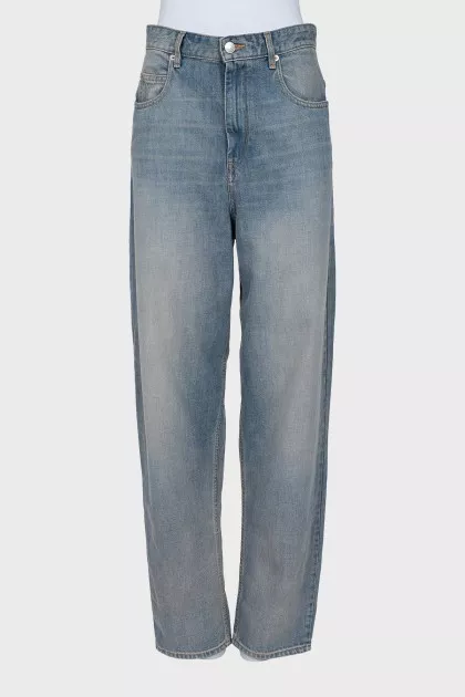 Straight fit high waist jeans