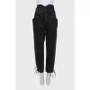 High waisted jeans with ties