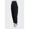 High waisted jeans with ties
