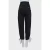 High waisted jeans with ties